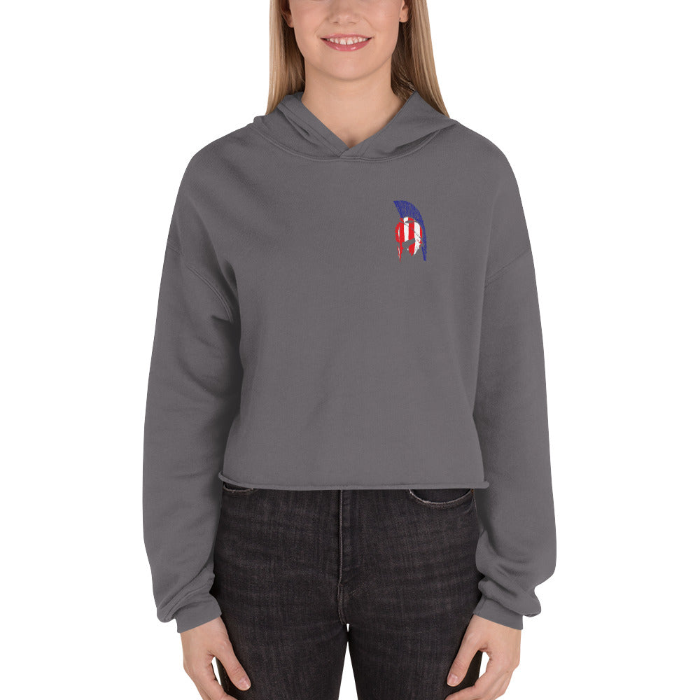 American Spartan Red White & Blue Crop Hoodie