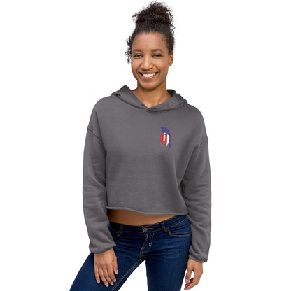 American Spartan Red White & Blue Crop Hoodie