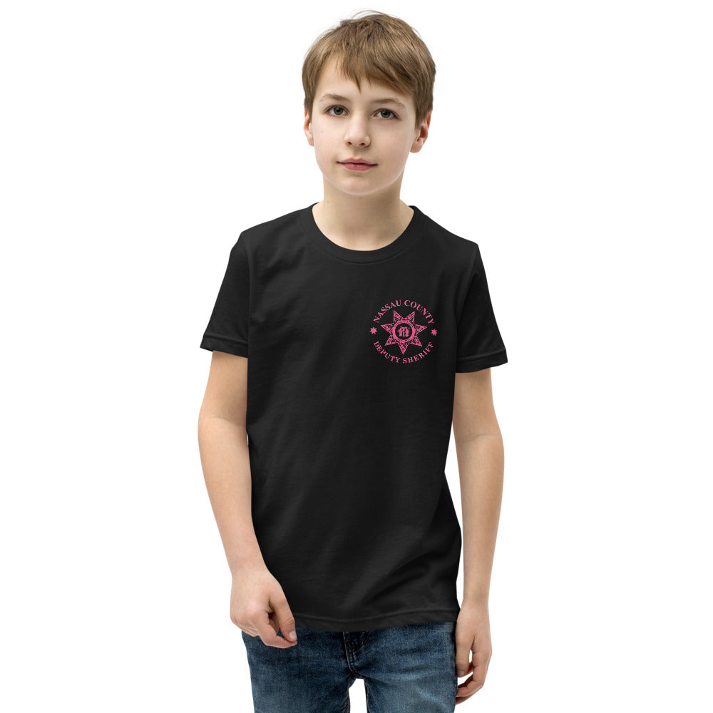 Deputy Sheriff Breast Cancer PINK LOGO Youth Short Sleeve T-Shirt